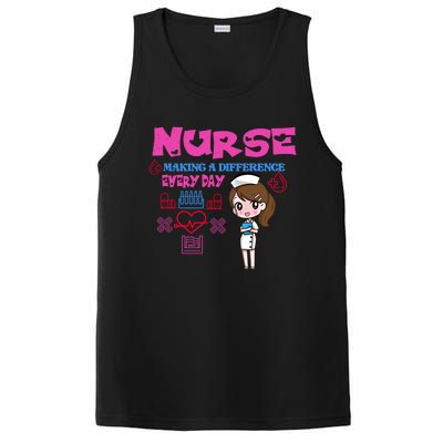 Nurse Making A Difference Every Day Nurse Nursing Gift PosiCharge Competitor Tank