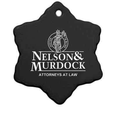 Nelson & Murdock Attorneys At Law Justice Is Blind Ceramic Star Ornament