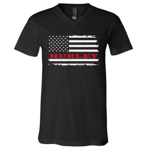 New Mexico American Flag Hurley USA Patriotic Souvenir V-Neck T-Shirt