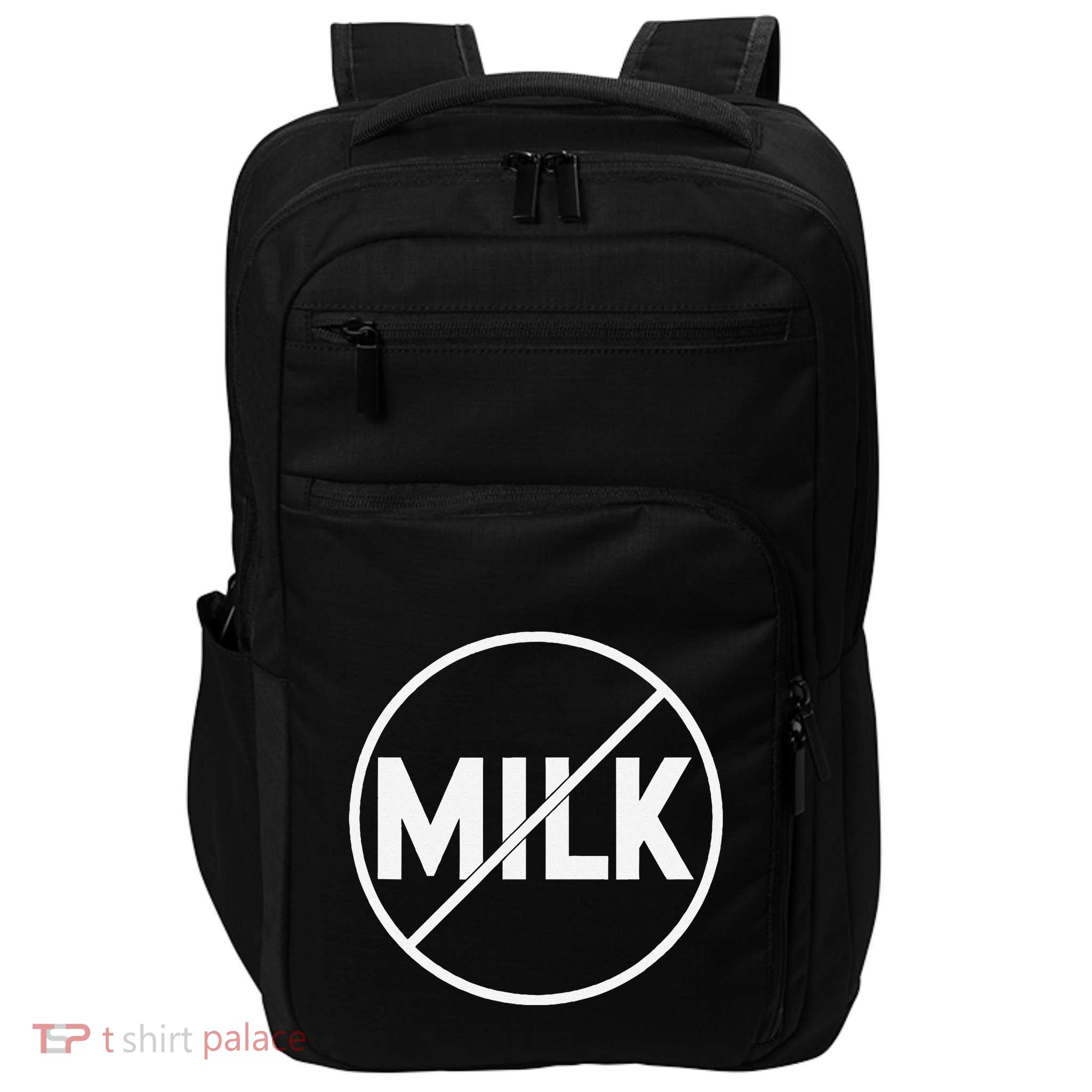 No Milk Avoid Milk And Dairy Lactose Intolerant Allergy Impact Tech Backpack