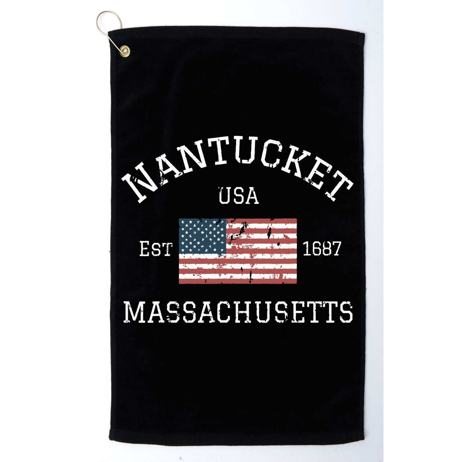 Nantucket Massachusetts American Flag Usa Travel Vintage Golf Towel