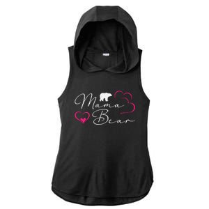 Nlife Mama Bear Mothers Day Ladies PosiCharge Tri-Blend Wicking Draft Hoodie Tank