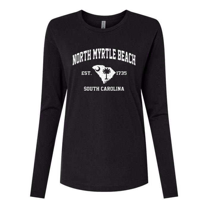 North Myrtle Beach South Carolina SC Vintage State Athletic Womens Cotton Relaxed Long Sleeve T-Shirt