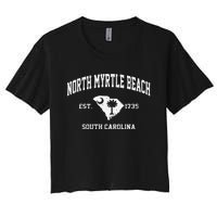 North Myrtle Beach South Carolina SC Vintage State Athletic Women's Crop Top Tee