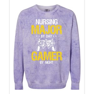 Nursing Major By Day Gamer Night Nursing Student Nurse Gift Colorblast Crewneck Sweatshirt