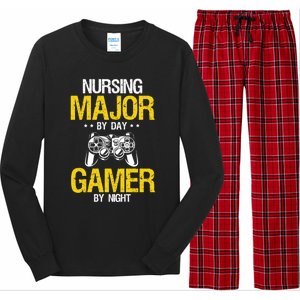 Nursing Major By Day Gamer Night Nursing Student Nurse Gift Long Sleeve Pajama Set