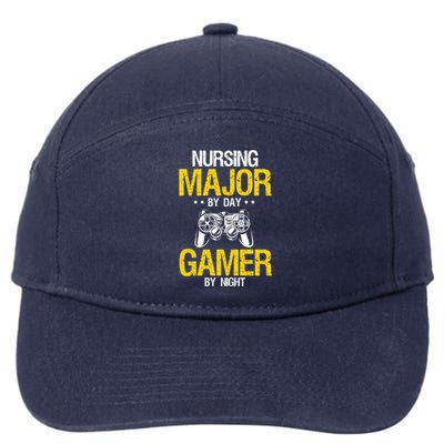 Nursing Major By Day Gamer Night Nursing Student Nurse Gift 7-Panel Snapback Hat