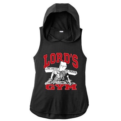 New Motivation BodyBuilder The Lord's Gym Cool Design Ladies PosiCharge Tri-Blend Wicking Draft Hoodie Tank