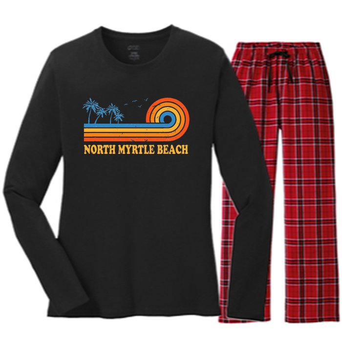 North Myrtle Beach South Carolina Summer Sc Tropical Women's Long Sleeve Flannel Pajama Set 