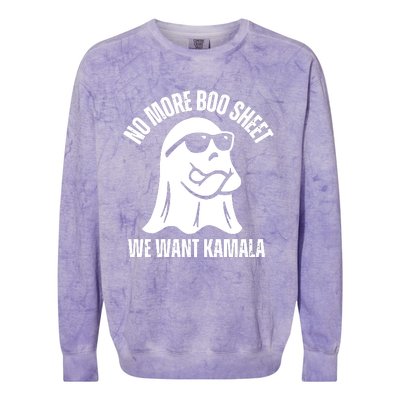 No More Boo Sheet Kamala Harris Harris Walz Colorblast Crewneck Sweatshirt