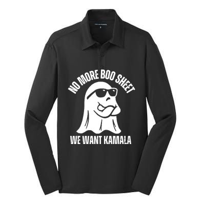 No More Boo Sheet Kamala Harris Harris Walz Silk Touch Performance Long Sleeve Polo