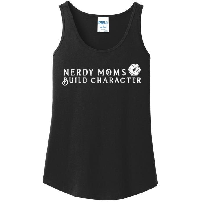 Nerdy Moms Build Character Funny Mom Sayings Ladies Essential Tank