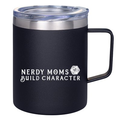 Nerdy Moms Build Character Funny Mom Sayings 12oz Stainless Steel Coffee Mug