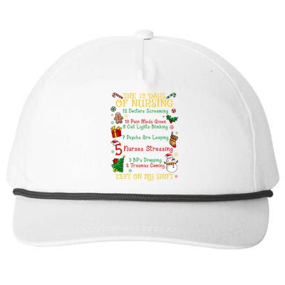 Nurses Merry Christmas Funny 12 Days Of Nursing Xmas Gift Snapback Five-Panel Rope Hat