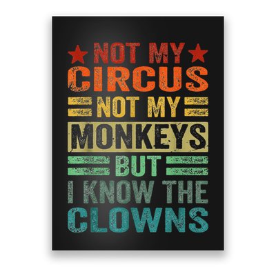 Not My Circus Not My Monkeys But I Know The Clowns Poster