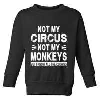 Not My Circus. Not My Monkeys. But I Know All The Clowns Toddler Sweatshirt