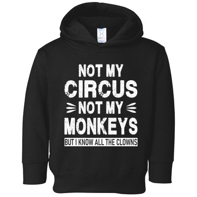 Not My Circus. Not My Monkeys. But I Know All The Clowns Toddler Hoodie