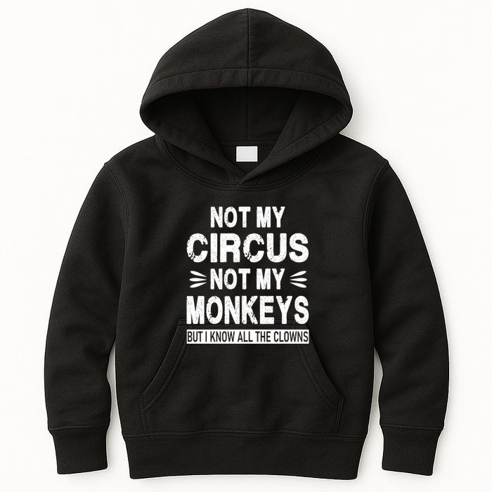 Not My Circus. Not My Monkeys. But I Know All The Clowns Kids Hoodie