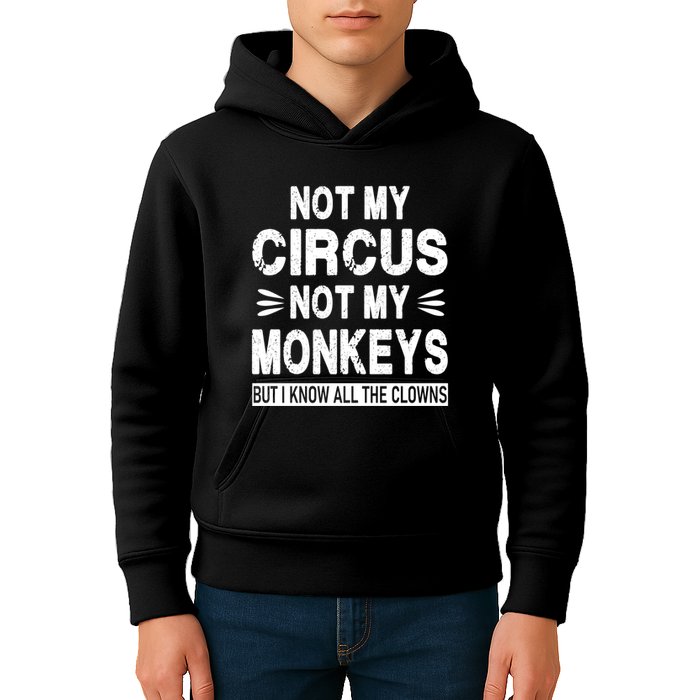 Not My Circus. Not My Monkeys. But I Know All The Clowns Kids Hoodie