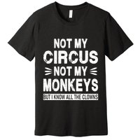 Not My Circus. Not My Monkeys. But I Know All The Clowns Premium T-Shirt