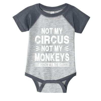 Not My Circus. Not My Monkeys. But I Know All The Clowns Infant Baby Jersey Bodysuit