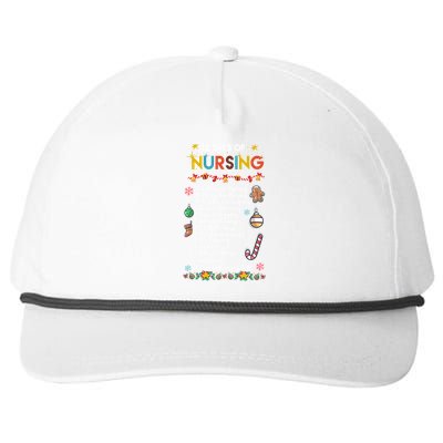 Nurses Merry Christmas Funny 12 Days Of Nursing Xmas Funny Gift Snapback Five-Panel Rope Hat