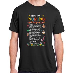 Nurses Merry Christmas Funny 12 Days Of Nursing Xmas Funny Gift Adult ChromaSoft Performance T-Shirt