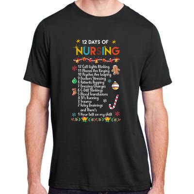 Nurses Merry Christmas Funny 12 Days Of Nursing Xmas Funny Gift Adult ChromaSoft Performance T-Shirt