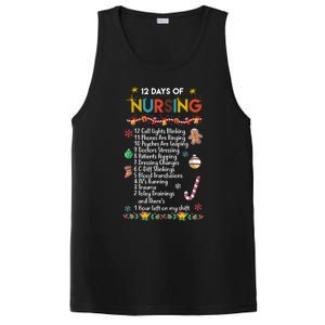 Nurses Merry Christmas Funny 12 Days Of Nursing Xmas Funny Gift PosiCharge Competitor Tank