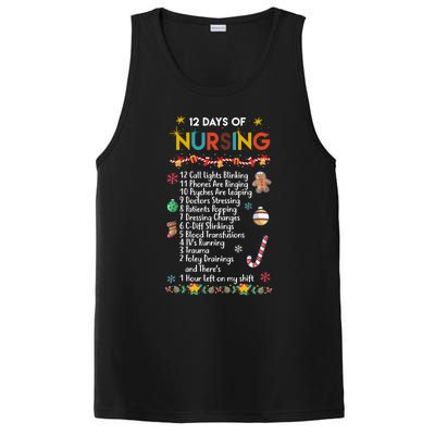 Nurses Merry Christmas Funny 12 Days Of Nursing Xmas Funny Gift PosiCharge Competitor Tank