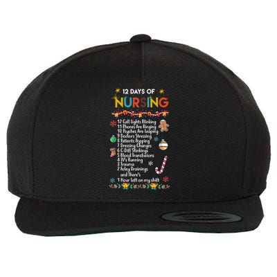 Nurses Merry Christmas Funny 12 Days Of Nursing Xmas Funny Gift Wool Snapback Cap