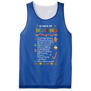 Nurses Merry Christmas Funny 12 Days Of Nursing Xmas Funny Gift Mesh Reversible Basketball Jersey Tank