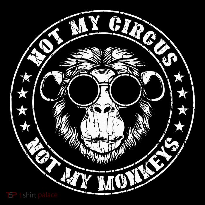 Not My Circus Monkeys Funny Monkey Animal Lover Graphic Tall T-Shirt