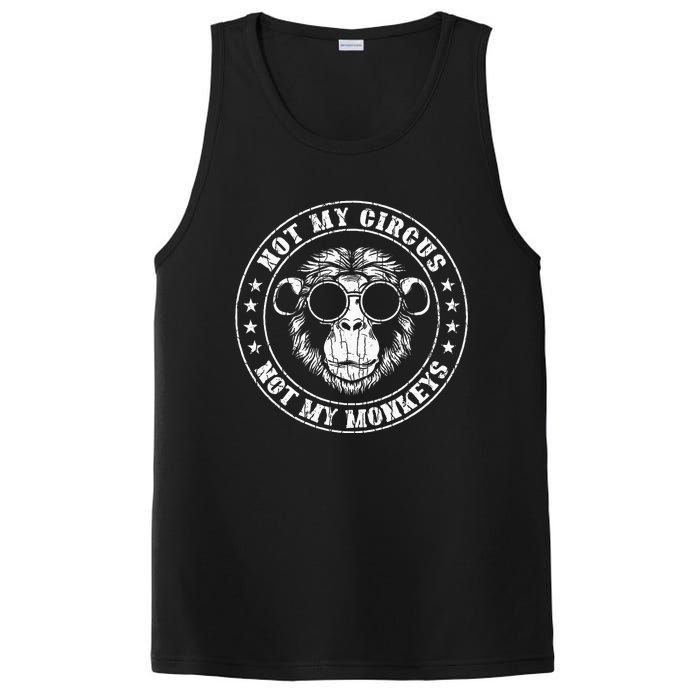 Not My Circus Monkeys Funny Monkey Animal Lover Graphic PosiCharge Competitor Tank