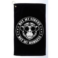 Not My Circus Monkeys Funny Monkey Animal Lover Graphic Golf Towel