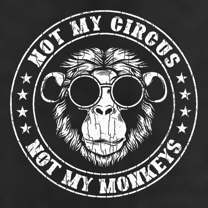 Not My Circus Monkeys Funny Monkey Animal Lover Graphic Golf Towel