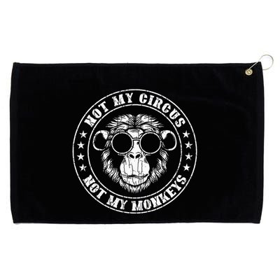 Not My Circus Monkeys Funny Monkey Animal Lover Graphic Grommeted Golf Towel