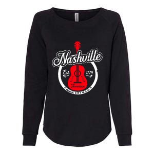 Nashville Music City Tennessee Cool Gift Country Music City Guitar Womens California Wash Sweatshirt