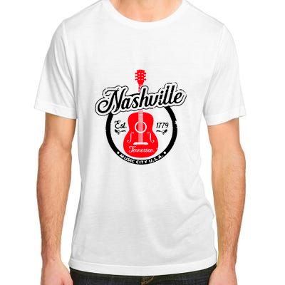 Nashville Music City Tennessee Cool Gift Country Music City Guitar Adult ChromaSoft Performance T-Shirt