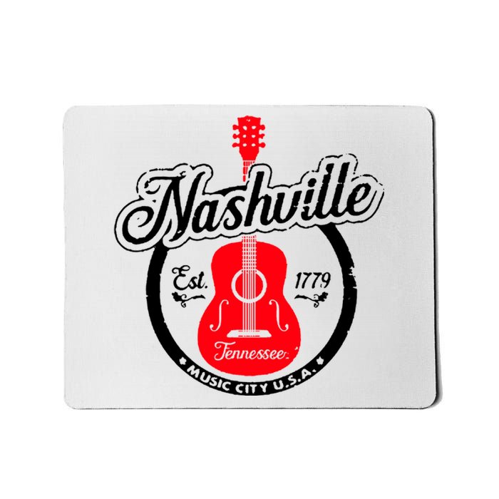 Nashville Music City Tennessee Cool Gift Country Music City Guitar Mousepad