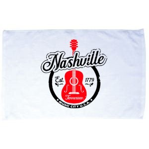 Nashville Music City Tennessee Cool Gift Country Music City Guitar Microfiber Hand Towel