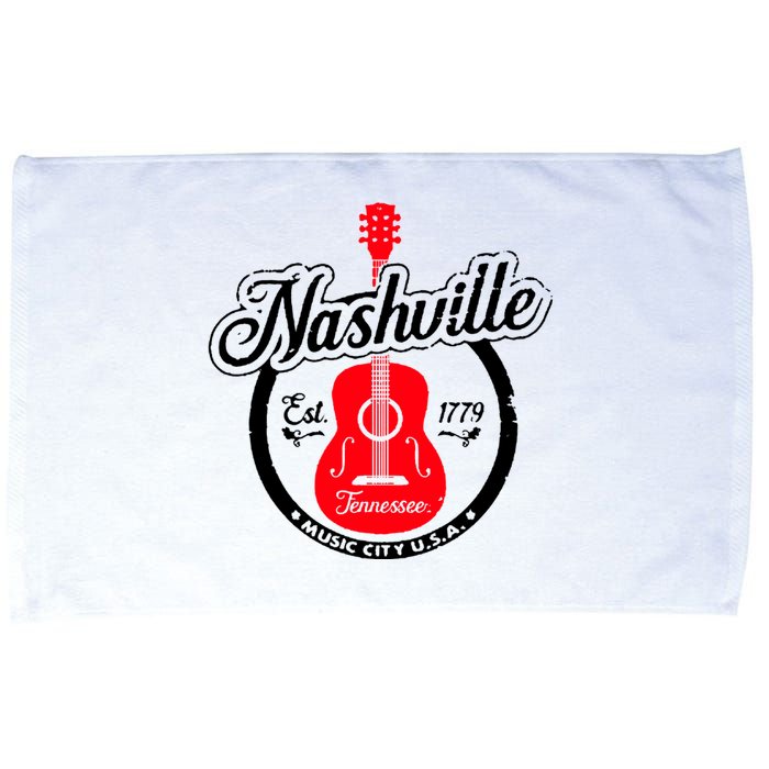 Nashville Music City Tennessee Cool Gift Country Music City Guitar Microfiber Hand Towel