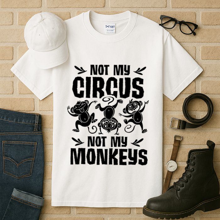 Not My Circus Not My Monkeys Saying Animal Lover Monkey Tall T-Shirt
