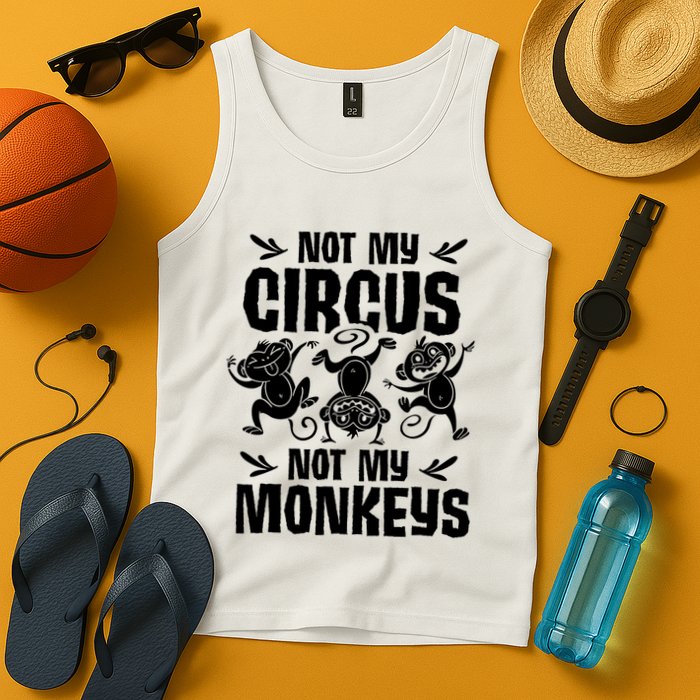 Not My Circus Not My Monkeys Saying Animal Lover Monkey Tank Top
