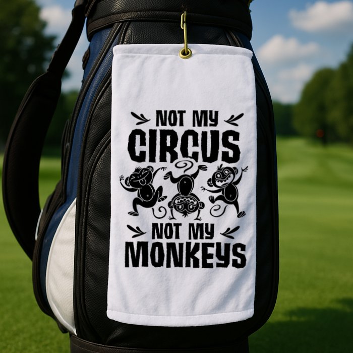 Not My Circus Not My Monkeys Saying Animal Lover Monkey Golf Towel