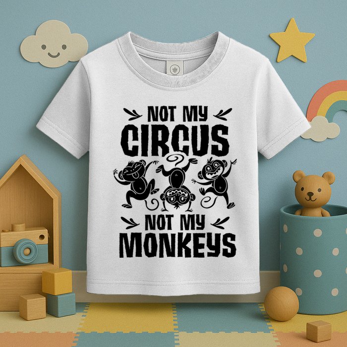 Not My Circus Not My Monkeys Saying Animal Lover Monkey Toddler T-Shirt