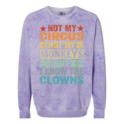 Not My Circus Not My Monkeys But I Know The Clowns Colorblast Crewneck Sweatshirt