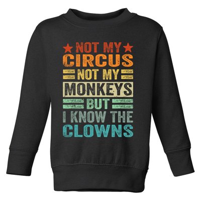 Not My Circus Not My Monkeys But I Know The Clowns Toddler Sweatshirt