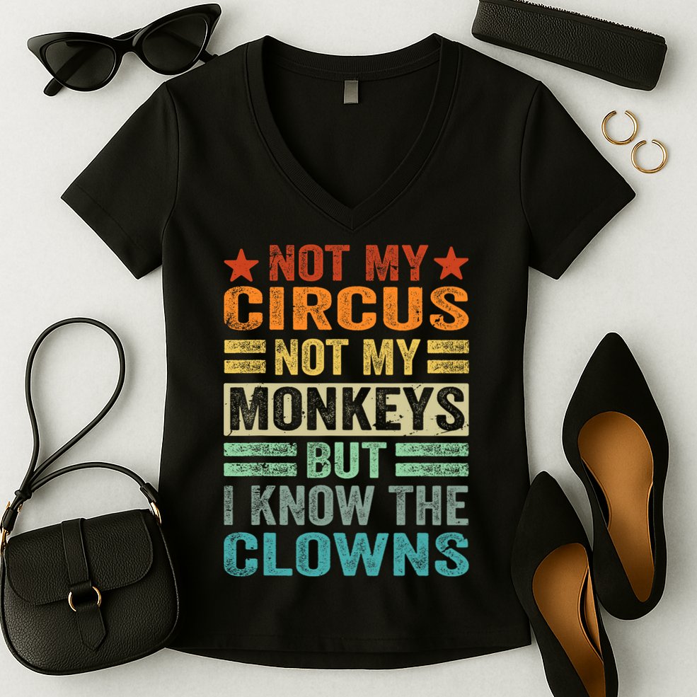 Not My Circus Not My Monkeys But I Know The Clowns Women's V-Neck T-Shirt