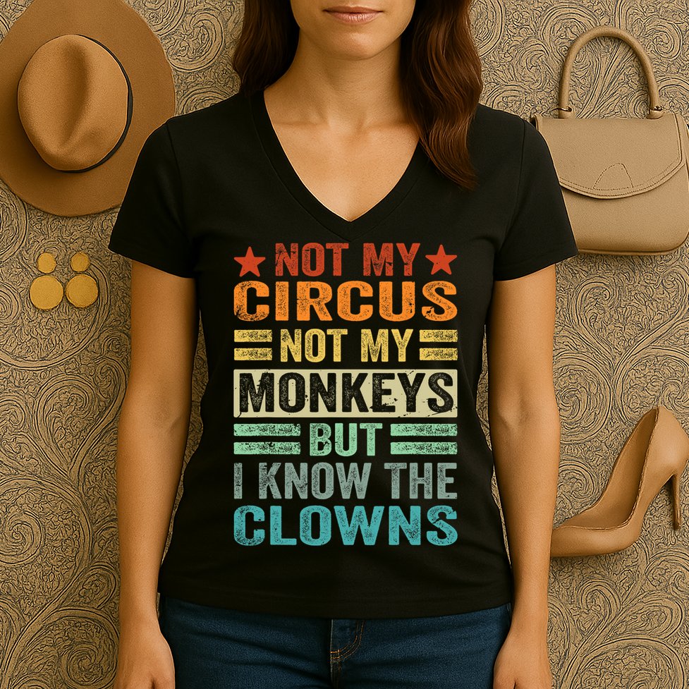 Not My Circus Not My Monkeys But I Know The Clowns Women's V-Neck T-Shirt